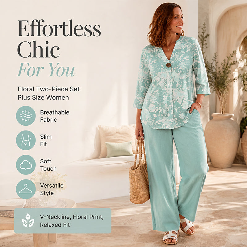 🔥✨ Stylisches 2-Teiler-Set mit V-Ausschnitt – entspannter & schmeichelhafter Schnitt 👗