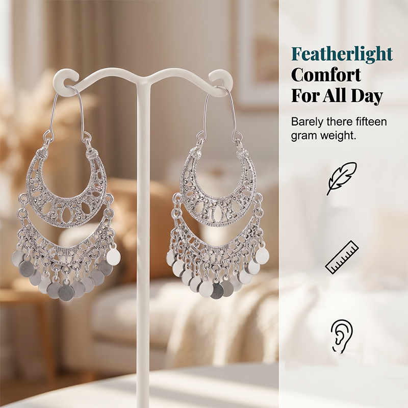 💎Elegant Vintage U-Shaped Dangle Earrings – Lightweight Elegant Statement Jewellery ✨