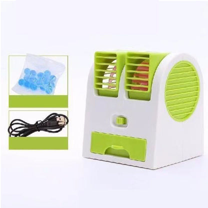 🌬️Portable Dual-Outlet Fan with Ice Drawer– Ultra Quiet Cooling 🔥🌬️