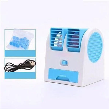 🌬️Portable Dual-Outlet Fan with Ice Drawer– Ultra Quiet Cooling 🔥🌬️