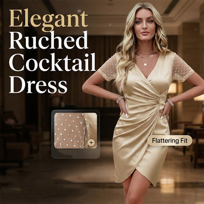 👗Women's V-Neck High Waist Cocktail Dress – Perfect For Weddings & Nights Out ✨
