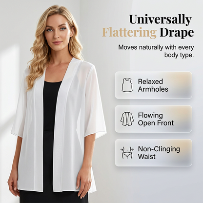 🏆LAST DAY SALE: ONLY ￡12.8!!🎁✨Women's Chiffon Open Front Cardigan Loose– Soft & Breathable🔥