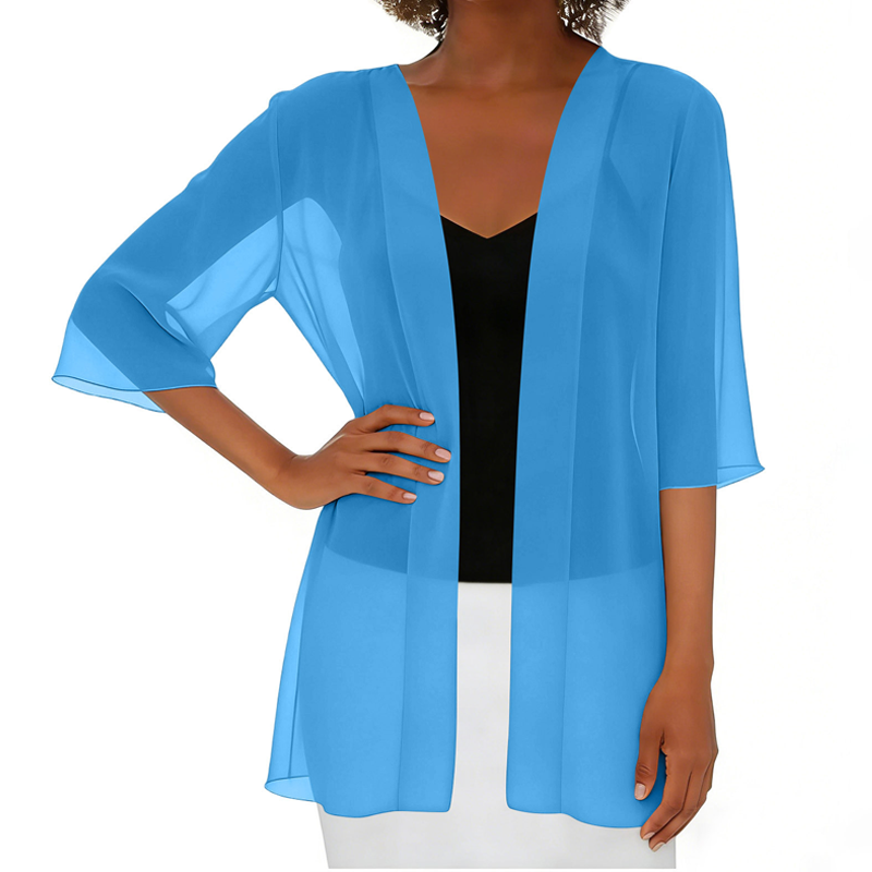 🏆LAST DAY SALE: ONLY ￡12.8!!🎁✨Women's Chiffon Open Front Cardigan Loose– Soft & Breathable🔥
