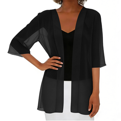 🏆LAST DAY SALE: ONLY ￡12.8!!🎁✨Women's Chiffon Open Front Cardigan Loose– Soft & Breathable🔥