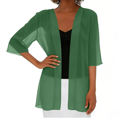 🏆LAST DAY SALE: ONLY ￡12.8!!🎁✨Women's Chiffon Open Front Cardigan Loose– Soft & Breathable🔥