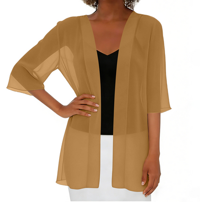 🏆LAST DAY SALE: ONLY ￡12.8!!🎁✨Women's Chiffon Open Front Cardigan Loose– Soft & Breathable🔥