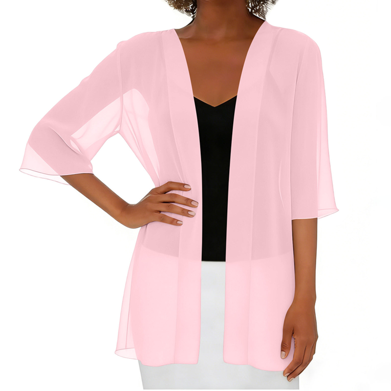 🏆LAST DAY SALE: ONLY ￡12.8!!🎁✨Women's Chiffon Open Front Cardigan Loose– Soft & Breathable🔥
