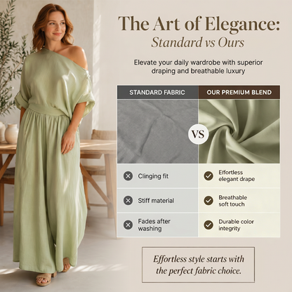 👗✨Women's Off-Shoulder Top And Wide-Leg Pants Set– Chic, Flowy & Effortless🌸