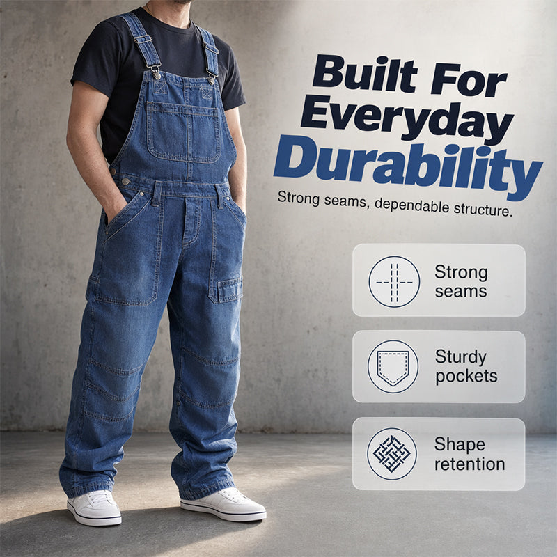 👖Men's Classic Fit Denim Overalls– Comfy, Practical & Effortlessly Stylish✨