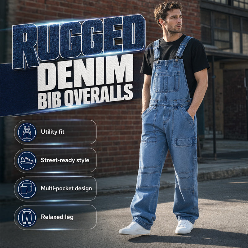 👖Men's Classic Fit Denim Overalls– Comfy, Practical & Effortlessly Stylish✨