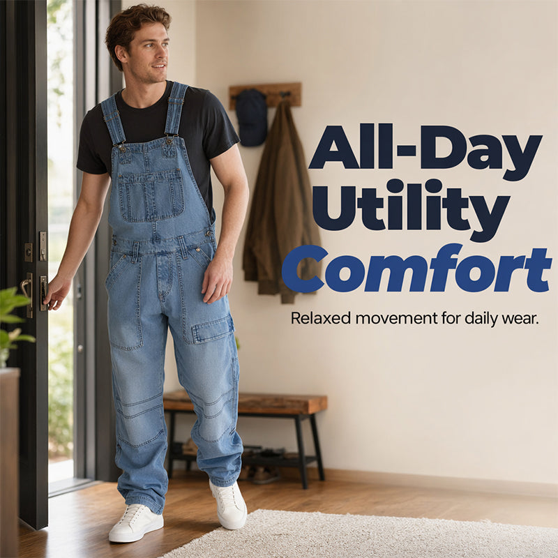 👖Men's Classic Fit Denim Overalls– Comfy, Practical & Effortlessly Stylish✨