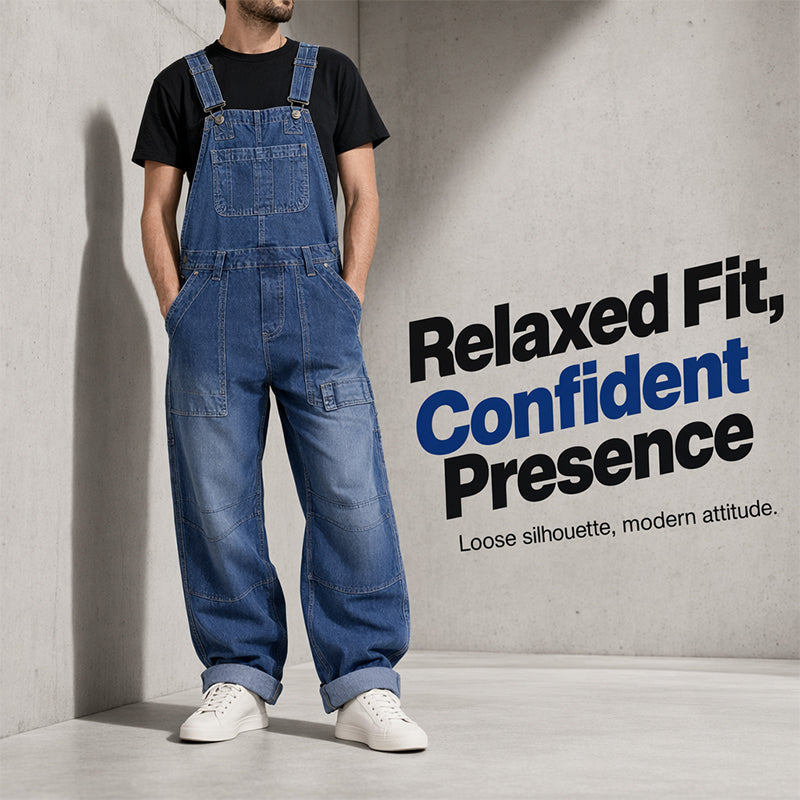 👖Men's Classic Fit Denim Overalls– Comfy, Practical & Effortlessly Stylish✨