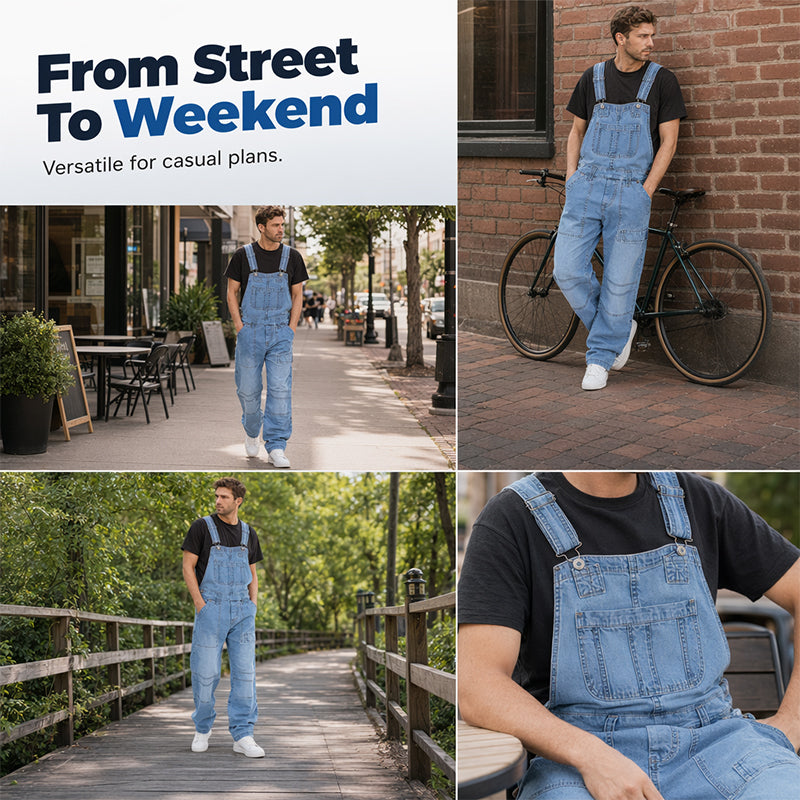 👖Men's Classic Fit Denim Overalls– Comfy, Practical & Effortlessly Stylish✨