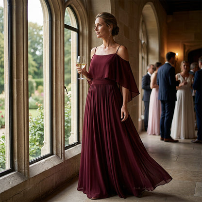 💃 Women’s Elegant Cold Shoulder Flowing Maxi Dress– Elegant, Flowy & Perfect For Special Occasions✨