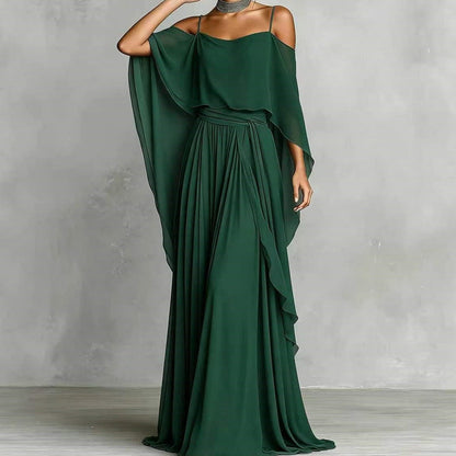 💃 Women’s Elegant Cold Shoulder Flowing Maxi Dress– Elegant, Flowy & Perfect For Special Occasions✨