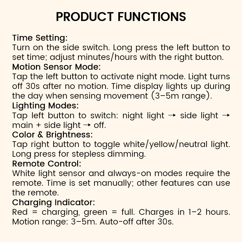 🌙 Your Perfect Bedside Companion – Smart LED Clock Night Light With Motion Sensor🏡