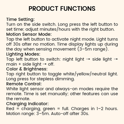 🌙 Your Perfect Bedside Companion – Smart LED Clock Night Light With Motion Sensor🏡