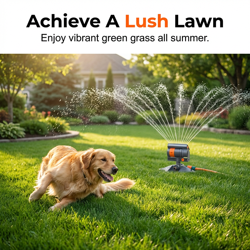 ☀️Keep Your Garden Fresh All Summer –Wide-Coverage Automatic Rotating Garden Sprinkler🌱