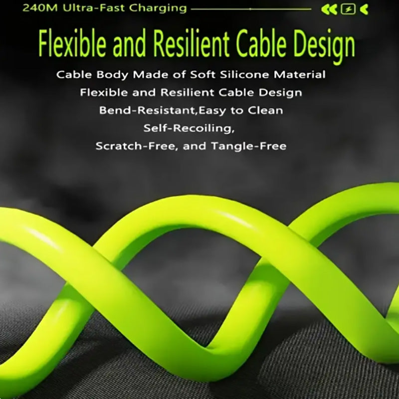 🔌 Flexible silicone fast-charging cable – strong, durable and super-fast | The cable that doesn’t get tangled or break