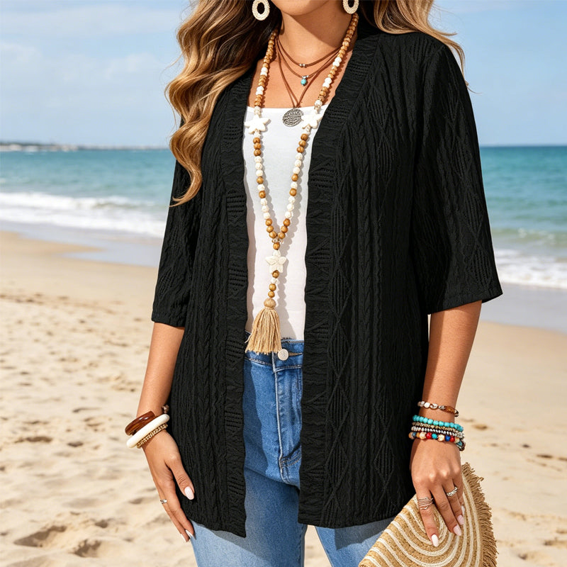 ☀️Damen Strick-Cardigan mit offener Vorderseite – Leicht, schmeichelhaft & perfekt für jedes Outfit ✨