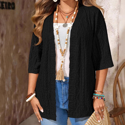 ☀️Damen Strick-Cardigan mit offener Vorderseite – Leicht, schmeichelhaft & perfekt für jedes Outfit ✨