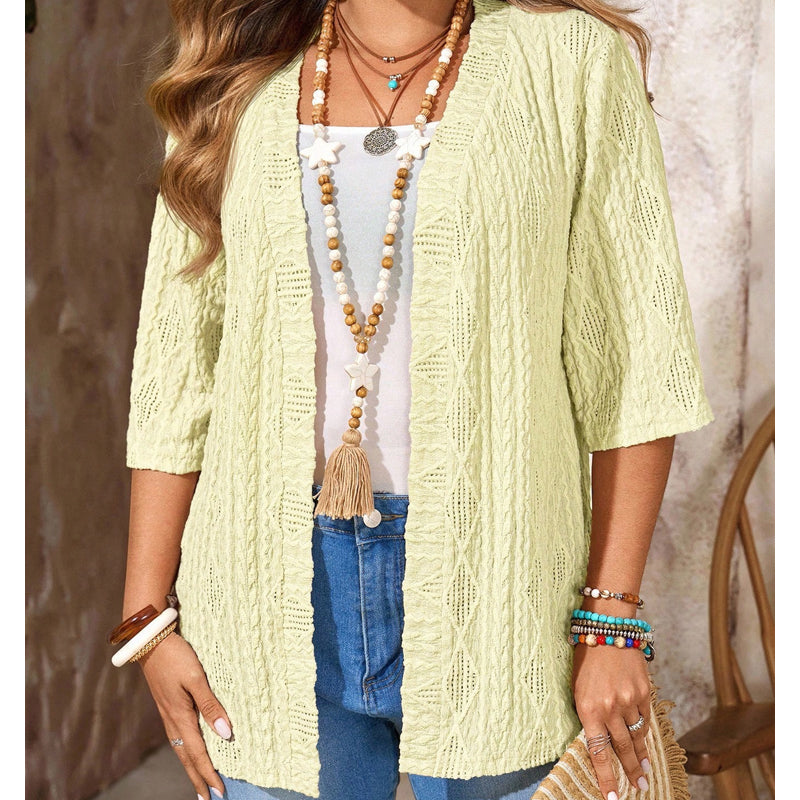 ☀️Damen Strick-Cardigan mit offener Vorderseite – Leicht, schmeichelhaft & perfekt für jedes Outfit ✨