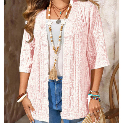☀️Damen Strick-Cardigan mit offener Vorderseite – Leicht, schmeichelhaft & perfekt für jedes Outfit ✨