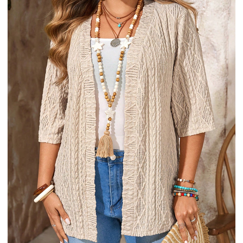 ☀️Damen Strick-Cardigan mit offener Vorderseite – Leicht, schmeichelhaft & perfekt für jedes Outfit ✨