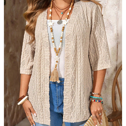 ☀️Damen Strick-Cardigan mit offener Vorderseite – Leicht, schmeichelhaft & perfekt für jedes Outfit ✨
