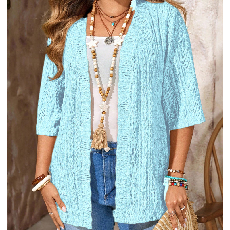 ☀️Damen Strick-Cardigan mit offener Vorderseite – Leicht, schmeichelhaft & perfekt für jedes Outfit ✨