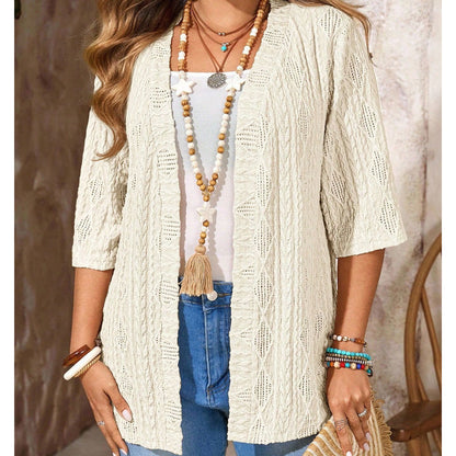 ☀️Damen Strick-Cardigan mit offener Vorderseite – Leicht, schmeichelhaft & perfekt für jedes Outfit ✨