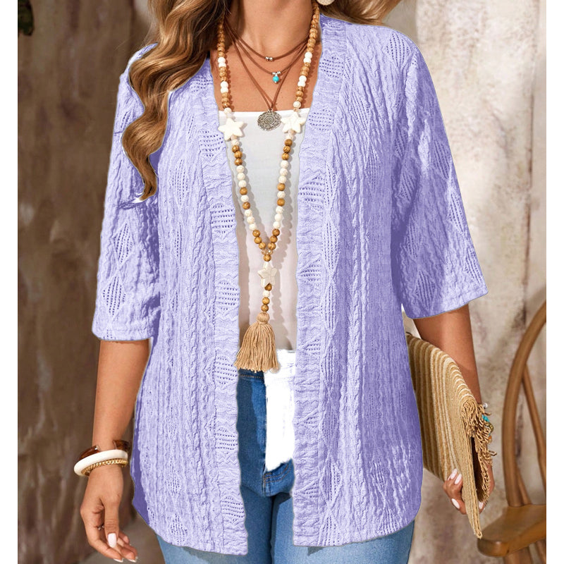 ☀️Damen Strick-Cardigan mit offener Vorderseite – Leicht, schmeichelhaft & perfekt für jedes Outfit ✨