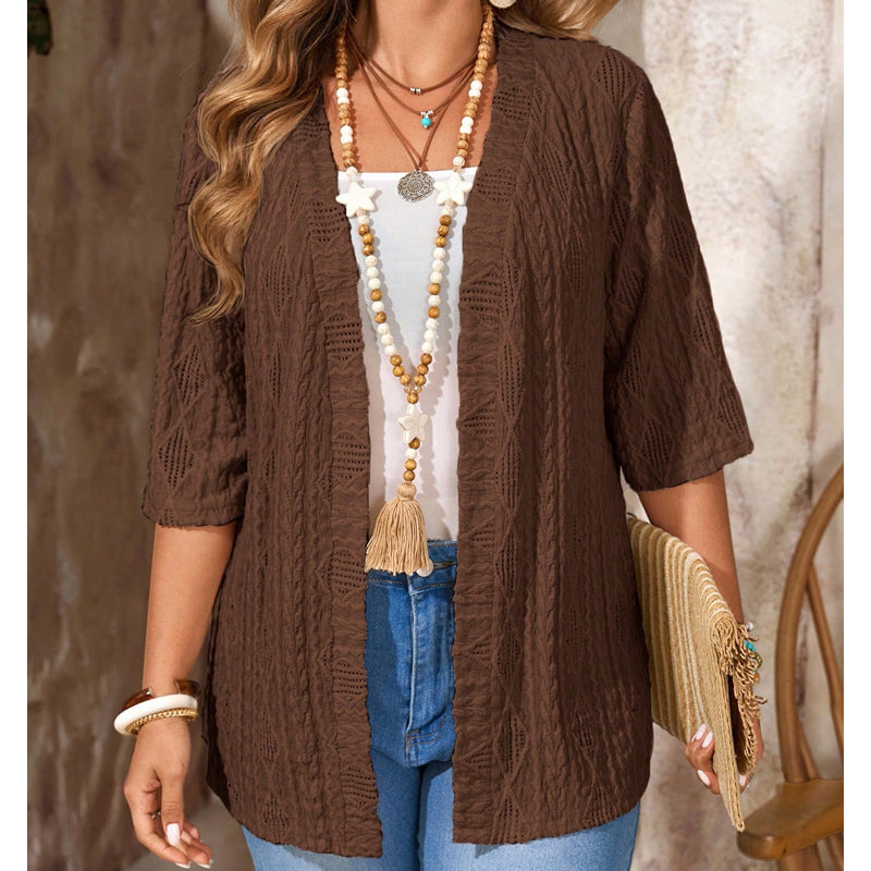 ☀️Damen Strick-Cardigan mit offener Vorderseite – Leicht, schmeichelhaft & perfekt für jedes Outfit ✨