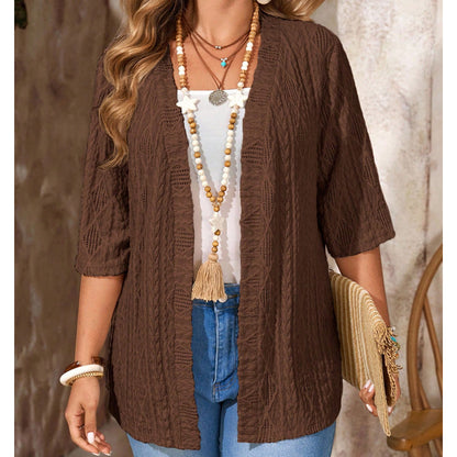 ☀️Damen Strick-Cardigan mit offener Vorderseite – Leicht, schmeichelhaft & perfekt für jedes Outfit ✨