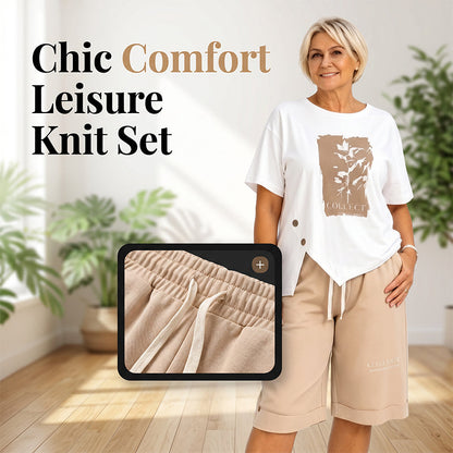 🌞Sommer-Sale 55% RABATT⚡Über 50.000 verkauft💕👕Damen Freizeit-Zweiteiler Sommer-Shorts-Set✨Lockeres Kurzarm-Oberteil + Shorts mit elastischem Bund Loungewear Urlaubs-Matching-Outfit
