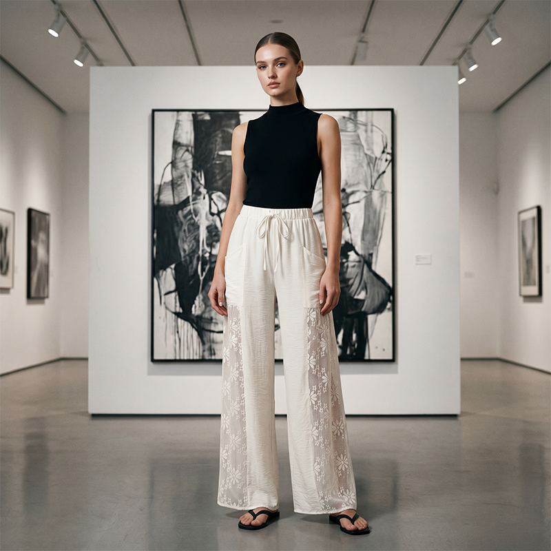 🌸Women's Flowing Lace Pants With Drawstring– Flowy, Comfortable & Effortlessly Chic✨