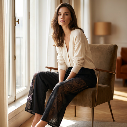 🌸Women's Flowing Lace Pants With Drawstring– Flowy, Comfortable & Effortlessly Chic✨