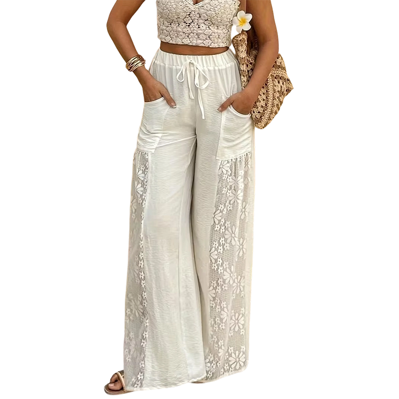 🌸Women's Flowing Lace Pants With Drawstring– Flowy, Comfortable & Effortlessly Chic✨