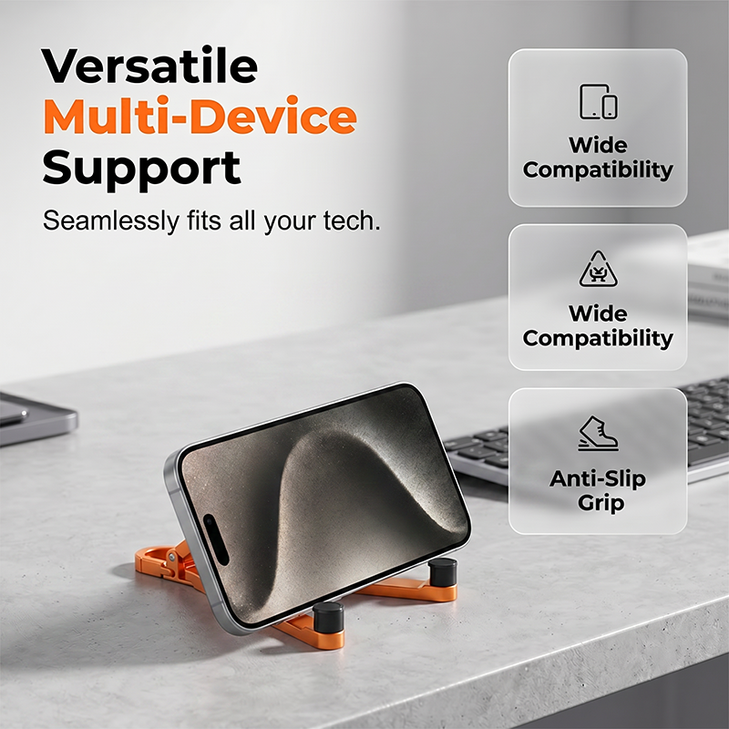 📱Mini Aluminum Phone Stand Keychain Foldable Desktop Holder – Small Gadget, Big Convenience✨