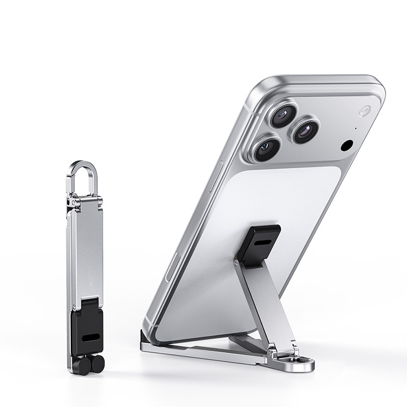 📱Mini Aluminum Phone Stand Keychain Foldable Desktop Holder – Small Gadget, Big Convenience✨