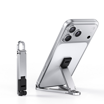📱Mini Aluminum Phone Stand Keychain Foldable Desktop Holder – Small Gadget, Big Convenience✨