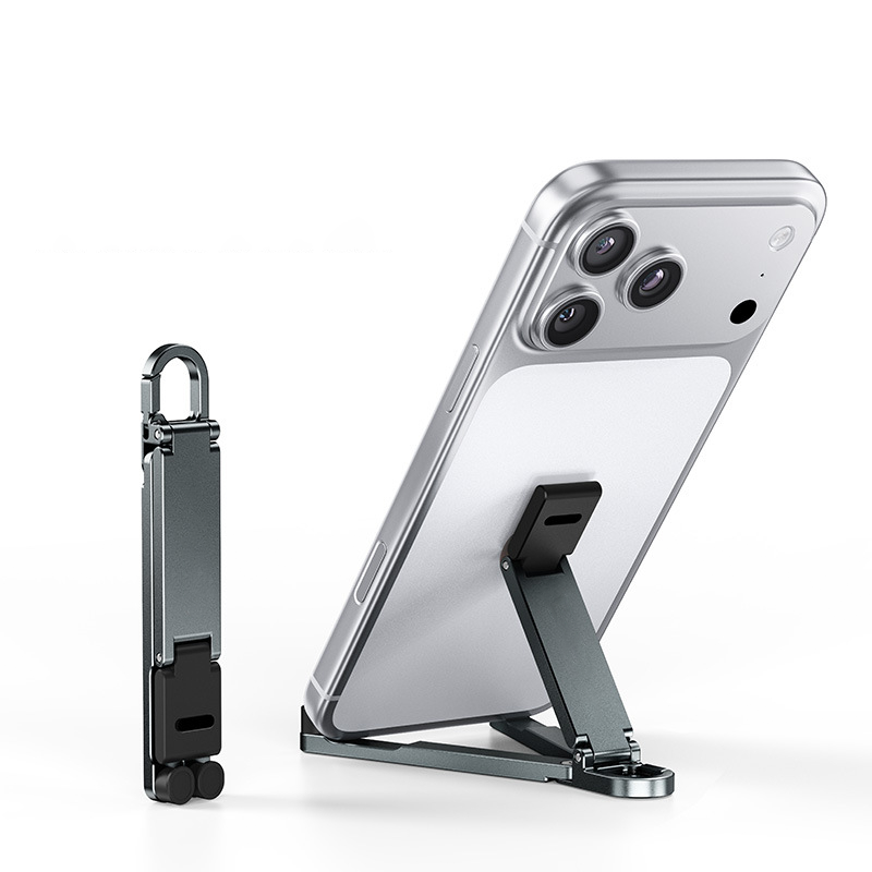 📱Mini Aluminum Phone Stand Keychain Foldable Desktop Holder – Small Gadget, Big Convenience✨