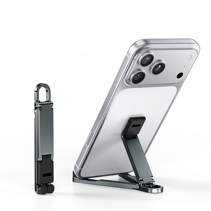 📱Mini Aluminum Phone Stand Keychain Foldable Desktop Holder – Small Gadget, Big Convenience✨