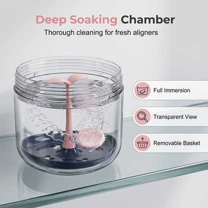 🦷Leakproof Retainer Case With Mirror Portable Aligner Soaking Box– Hygienic, Portable & Easy To Use✨