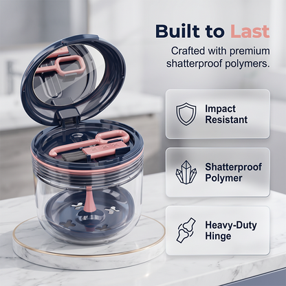 🦷Leakproof Retainer Case With Mirror Portable Aligner Soaking Box– Hygienic, Portable & Easy To Use✨