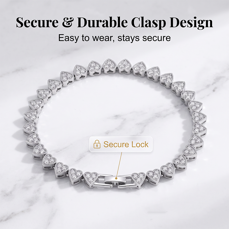 💥Begrenzte BOGO-Aktion💥✨Glänzendes Herz-Link-Armband-Set – Veredeln Sie Tag- und Nacht-Looks mühelos
