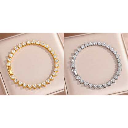 💥Begrenzte BOGO-Aktion💥✨Glänzendes Herz-Link-Armband-Set – Veredeln Sie Tag- und Nacht-Looks mühelos