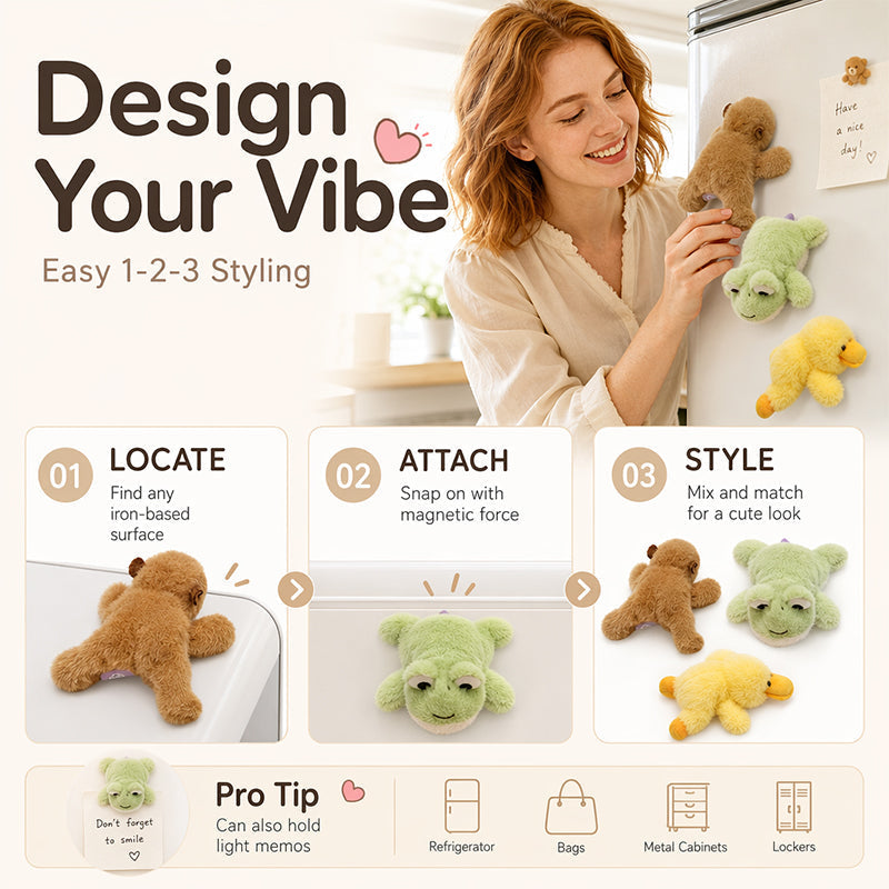 ⏳Limited-time 66% off !! Lovely Plush Fridge Magnet Doll – Ultra Soft Velvet Feel, Hidden Magnetic Design and 17 Adorable Characters ✨