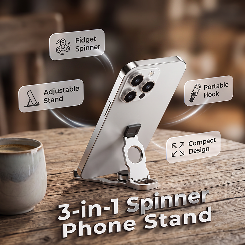 ⌛✨Limited-Time Offer-3-IN-1 SPINNER PHONE STAND - Small Size, Big Convenience📱