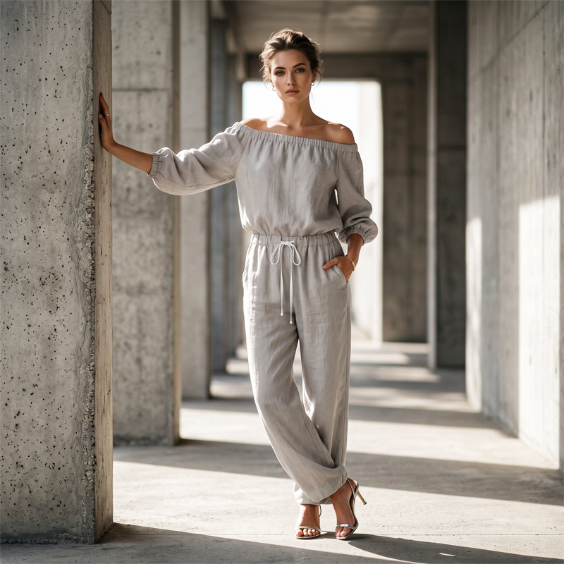 🌸Women's Off Shoulder Jumpsuit – Effortless Chic With A Flattering Fit ✨